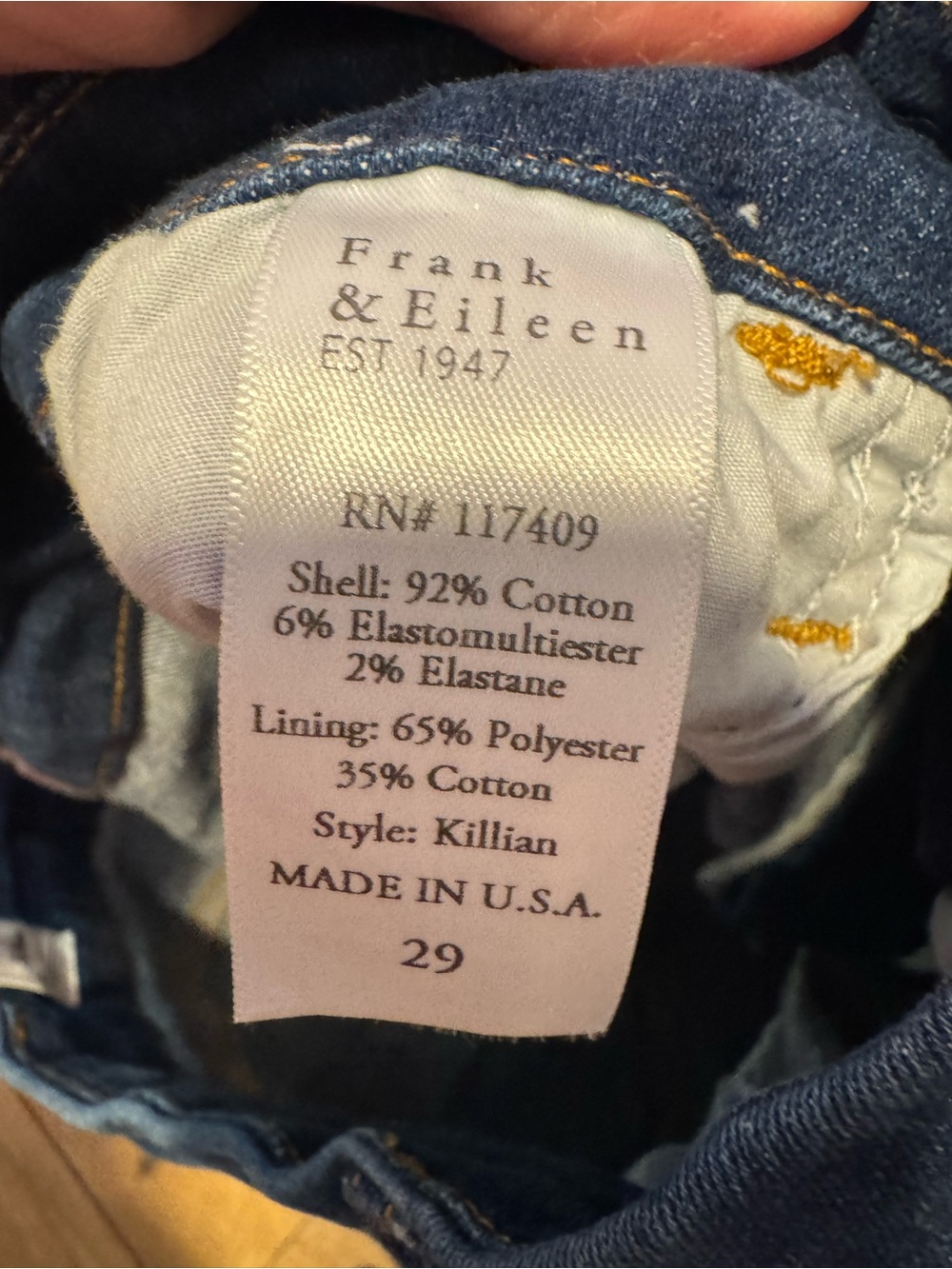 Frank & Eileen Killian Crop Flare Jeans Dark Wash Raw Hem Size 29 EUC - Picture 5 of 6